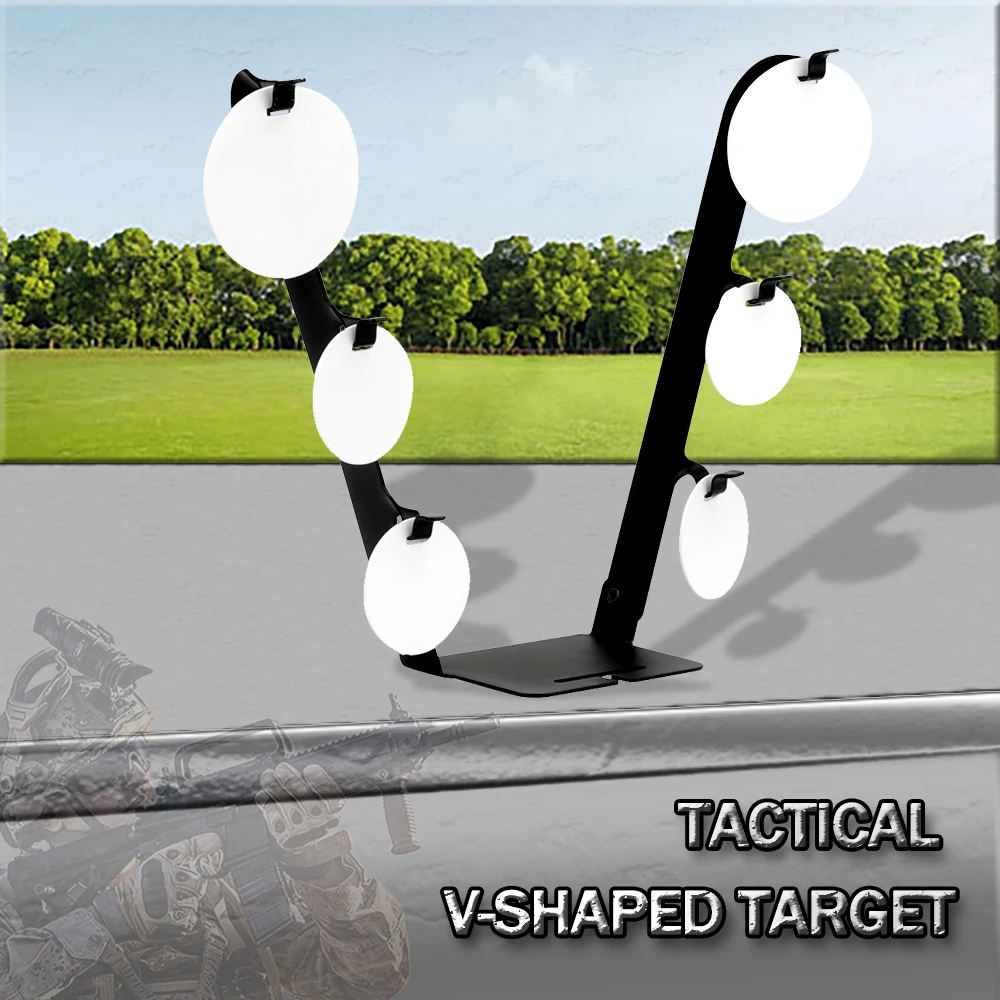 

Tactical V-Shaped Metal Target 6 Pieces of Hanging Bullseye Shooting Wargame Training Airsoft Paintball Gun Accessories