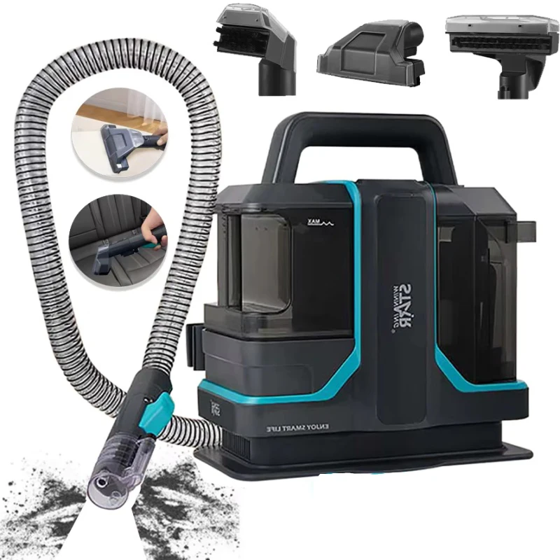 450 W 15 kPa Nass- und Trockensauger, tragbarer kabelgebundener Sofa-Teppichreiniger, Stoff-Doppelbürstenkopf, Flecken- und Stoffreinigungsmaschine