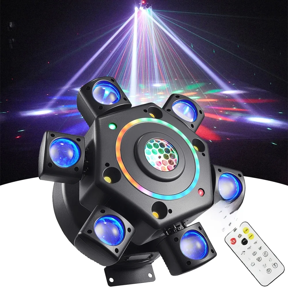 100W LED lumière principale mobile Six bras lumière de scène RGBW lumière Disco DJ fête DMX512 télécommande pour DJ Bar fête mariage