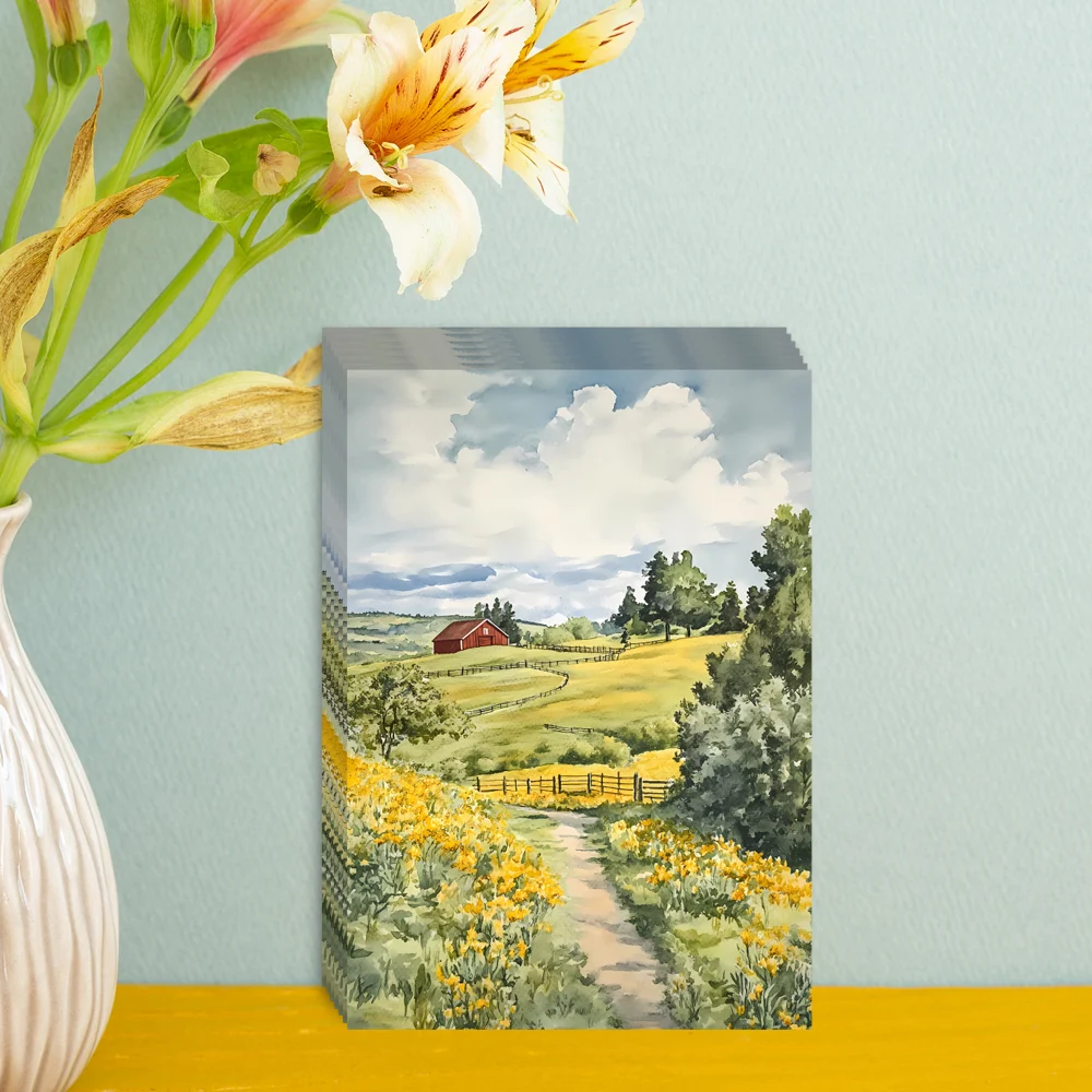 32개, 가을 농장 엽서, 가을 수확 테마, 따뜻한 컨트리 스타일, 메일링 카드, 휴일 카드, 수집품