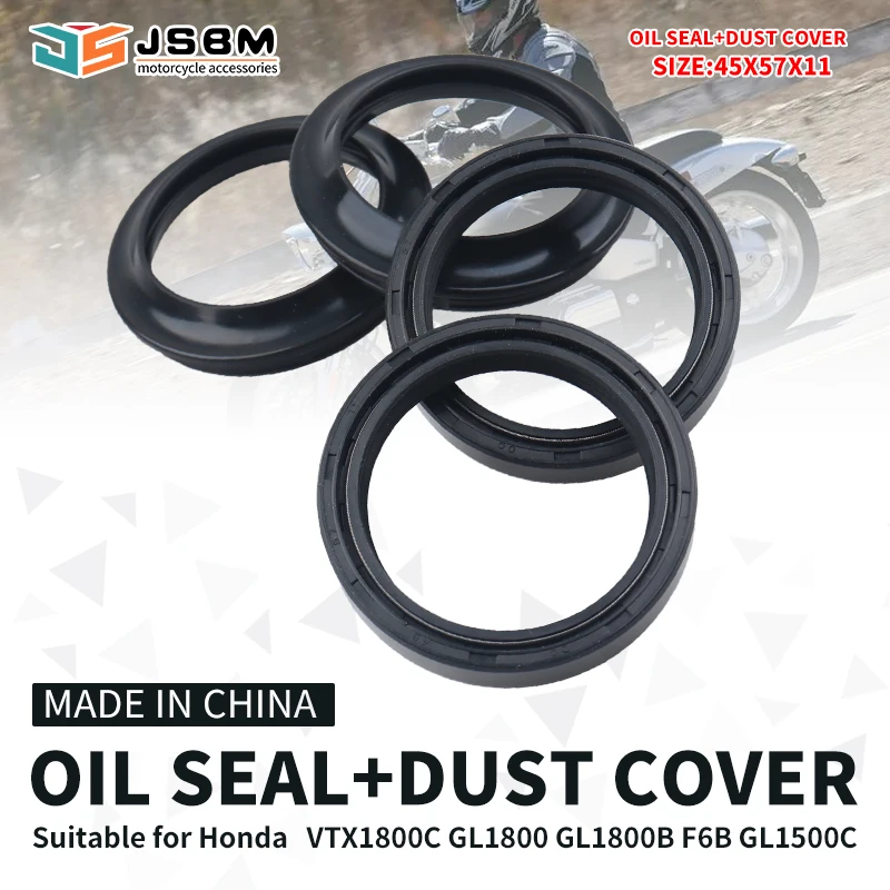 

JSBM 45x57x11 Motorcycle Front Fork Damper Oil Seal Dust Seal for Honda GL1500C Valkyrie GL1800 GL1800B F6B Gold Wing VTX1800