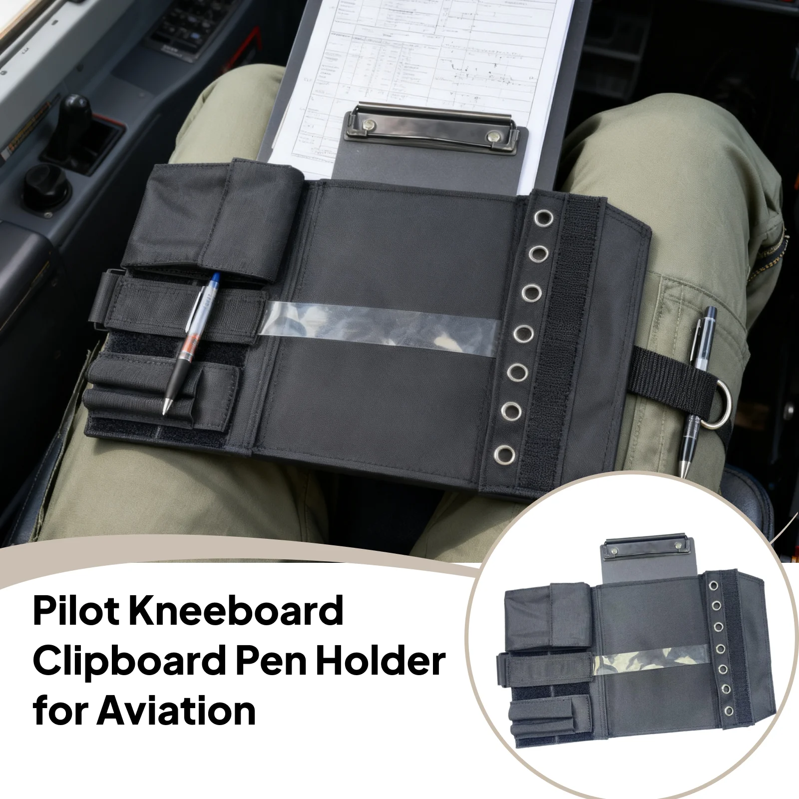 Pilot Kneeboard  Integrate Note Clip, Pen Holder document pocket to cater to the diverse needs of pilots during flights