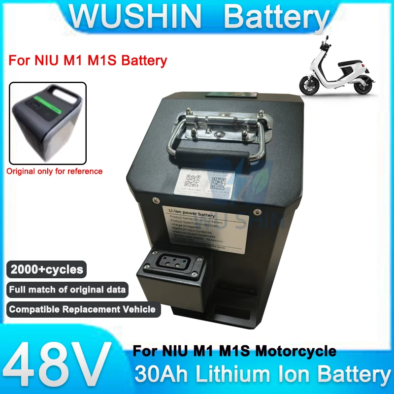 48V 30Ah 40Ah 50Ah Lithium ion Battery with 80A BMS for NIU M1 M1S Electric Scooter Long Range Replacement Li-ion Battery Pack