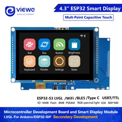 4.3 inch 800*480 ESP32 LVGL WIFI&Bluetooth LCD Graphic Display TFT Smart Display Screen Module Development Board With Touch