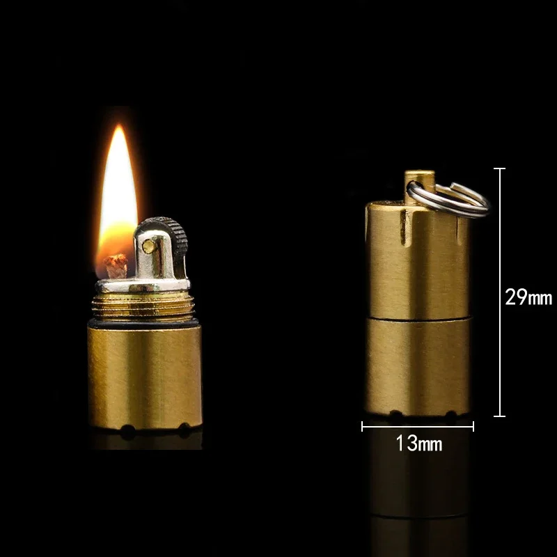 Metal Mini Kerosene Lighter for Men and Women, Vintage Trendy Necklace, Outdoor Creative Portable Couple Pendant, Simple Gifts