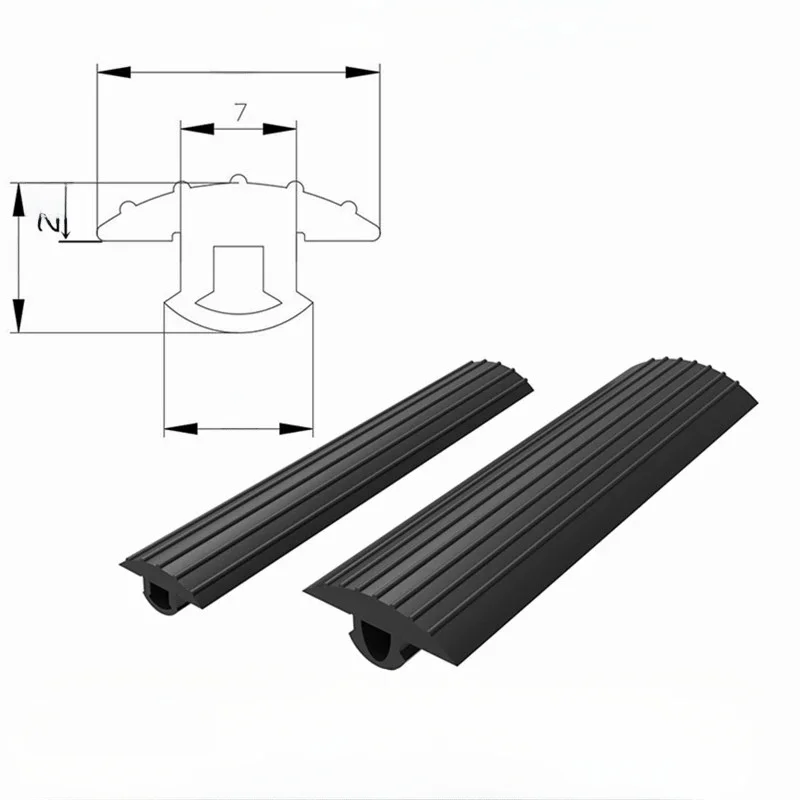 Pièces de profil en aluminium Standard européen, joint plat, bande de pare-chocs Anti-poussière, barre antidérapante