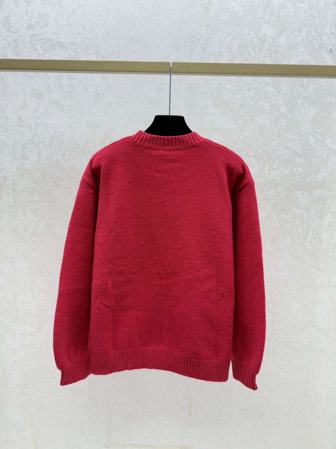 

Women's early autumn new solid color three-dimensional bow round neck knitted long sleeved pullover top