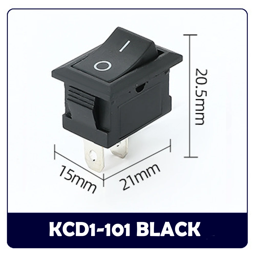 KCD1-101 interruttore a bilanciere ON-OFF 2 pin SPST contatto in rame 15*21mm 6A 250VAC /10A 125VAC