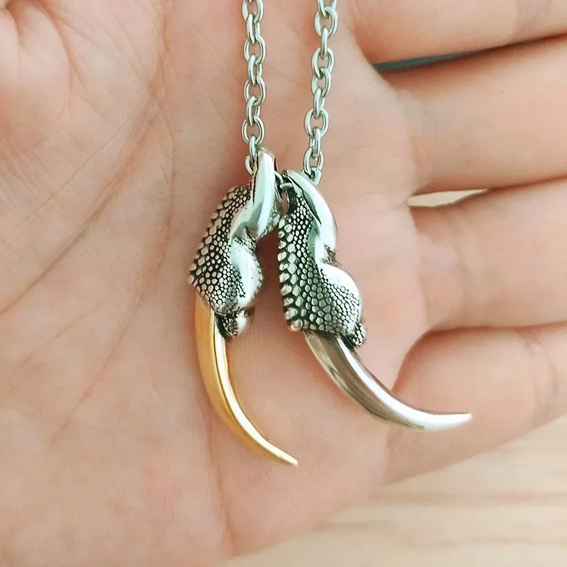 AliExpress Dragon Claw Pendant Retro Ethnic Punk Beast Claw Necklace Personality Men's Bike Riding Party