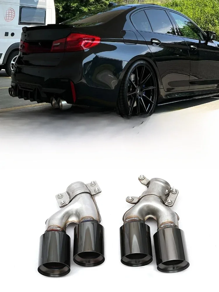 M5 Auto Staart Achterbumper Diffuser Uitlaatpijp Uitlaat Zwart Zilver 530 540 Uitlaat Tips Cover Voor BMW 5 Serie G30 G31 2017-2023 - afbeelding 2