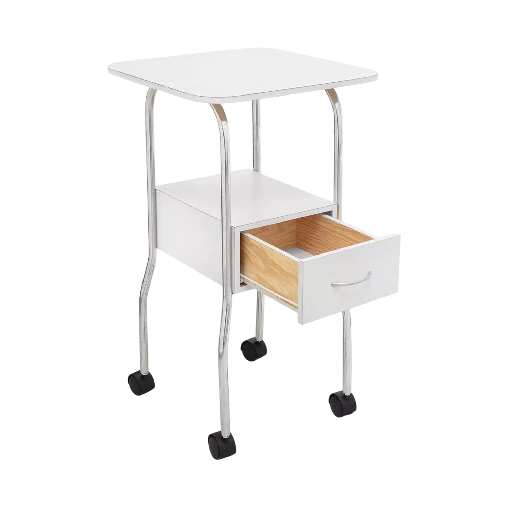 عربة مساعدة لجماليات 81*45*45 سم بلولاندر، عربة تخزين مساعدة، طاولة تنظيم بعجلات، صالون تجميل، سبا، جماليات، سعة 30 كجم، طاولة جمالية (أبيض)