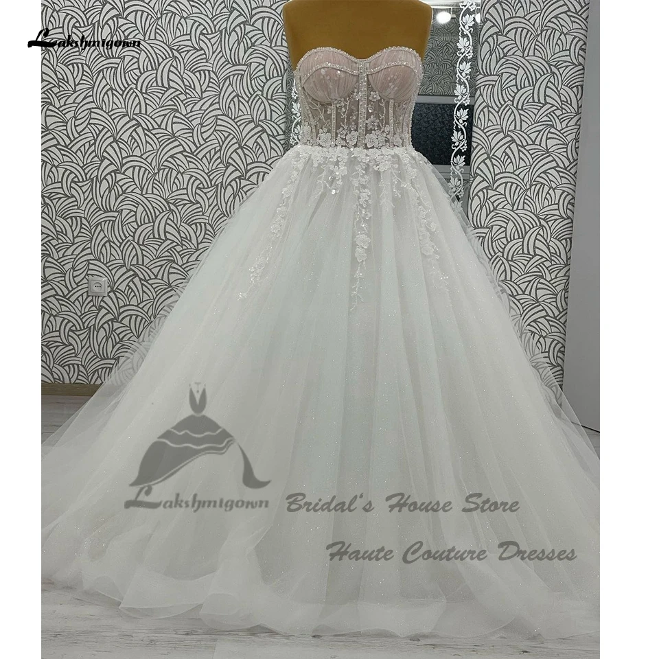 Lakshmigown Princess Women Long Sleeve Ball Gown Wedding Dresses 2024 Vestido Beading Corset Bridal Gowns Customized