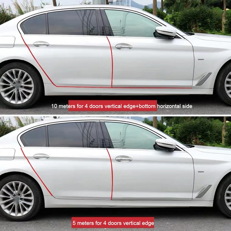 2/5/10M Car Door Protector U Type Universal Car Door Edge Guards Strip Rubber Moulding Sealing Scratch Protector Strip for Auto