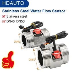 304 Stainless Steel Water Flow Sensor DN40 DN50 water flow detection 1.5 Inch G2 Inch Hall Turbine Flowmeter