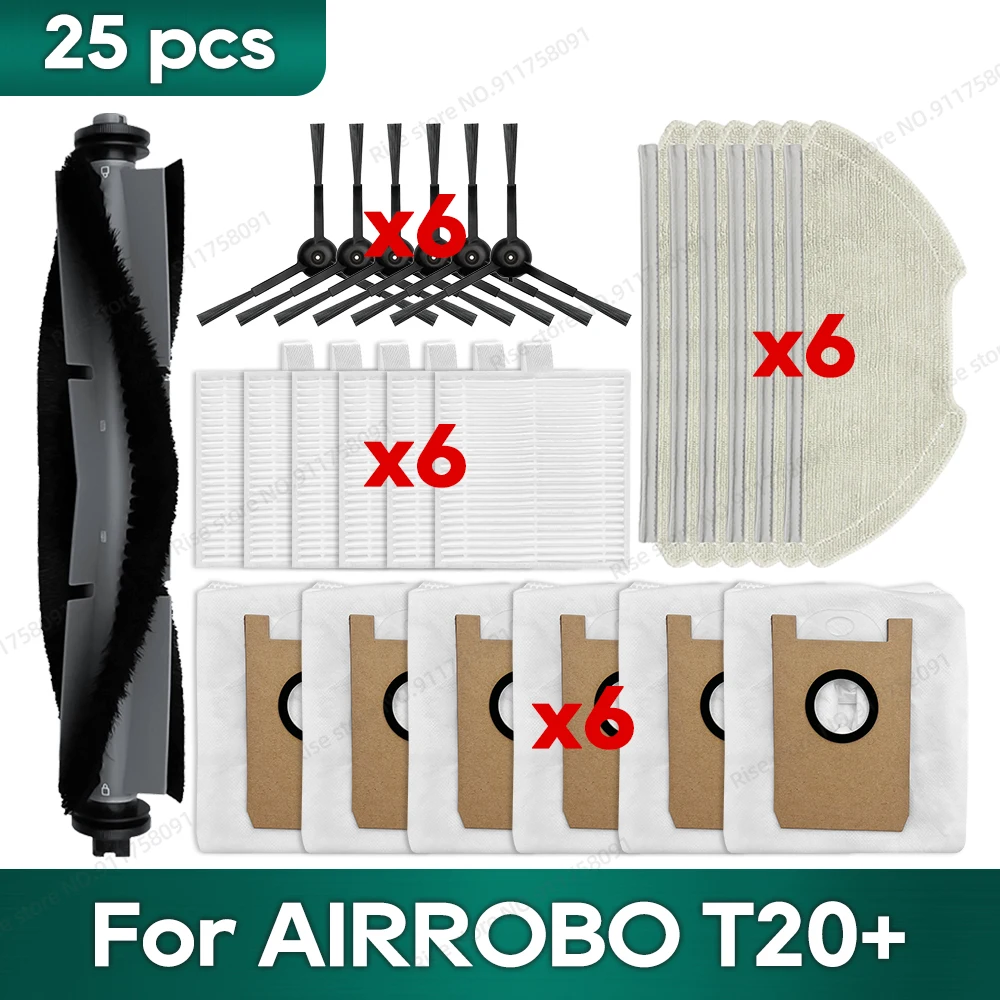 6 Pcs/Paquet Sac à Poussière Accessoire d'Aspirateur Robot pour AIRROBO T10 - Electroménager