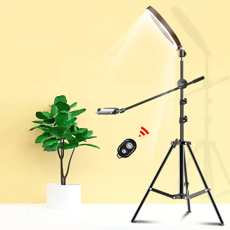 Selfie LED Ring Light z regulowanym uchwytem do telefonu na biurko Stojak fotograficzny Ringlight Statyw Stojak Boom Arm Youtube — zdjęcie produktu 7
