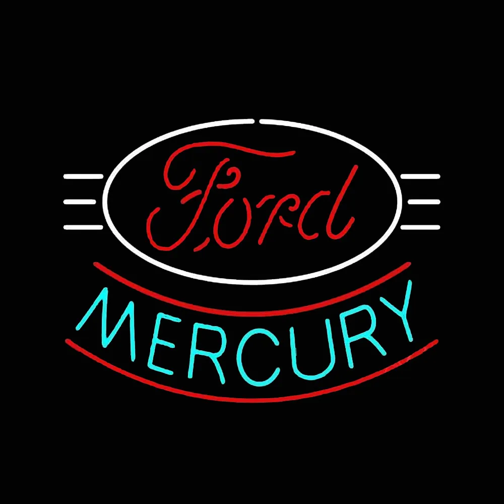 Promotion FORDD MERCURY Neon Light Sign Custom Handmade Real Glass Tube Car Store Company Garage Display Lamp Wall Decor 24