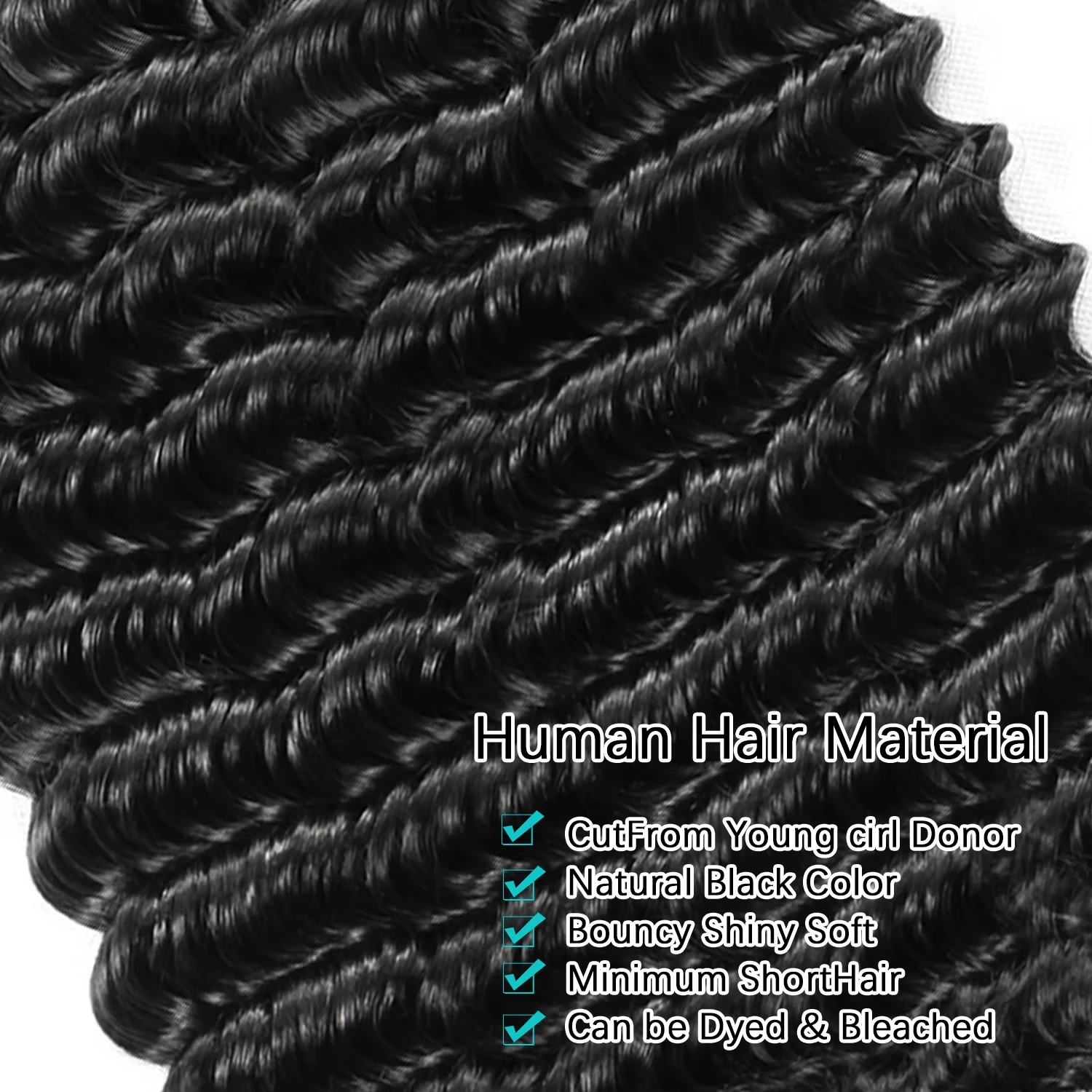 بيرو مجعد 100% حزم الشعر البشري غير المجهزة موجة عميقة تمديد نسج لحمة مزدوجة 3 حزم صفقات الأسود الطبيعي للنساء