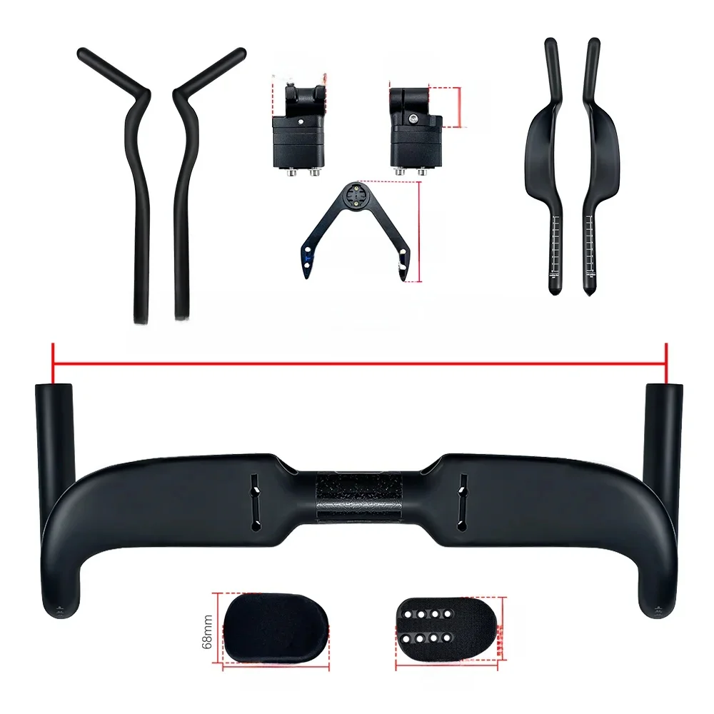 AliExpress BALUGOE carbon fiber handlebar, road bike handlebar, iron three TT rest handlebar, modified handlebar, fully internal wiring