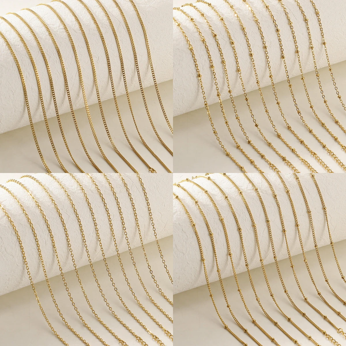 

10Pcs/Lot 304 Stainless Steel Gold Color 16cm Chains Bracelet For Women Jewelry Making Chains Accessories DIY Handmade Supplies