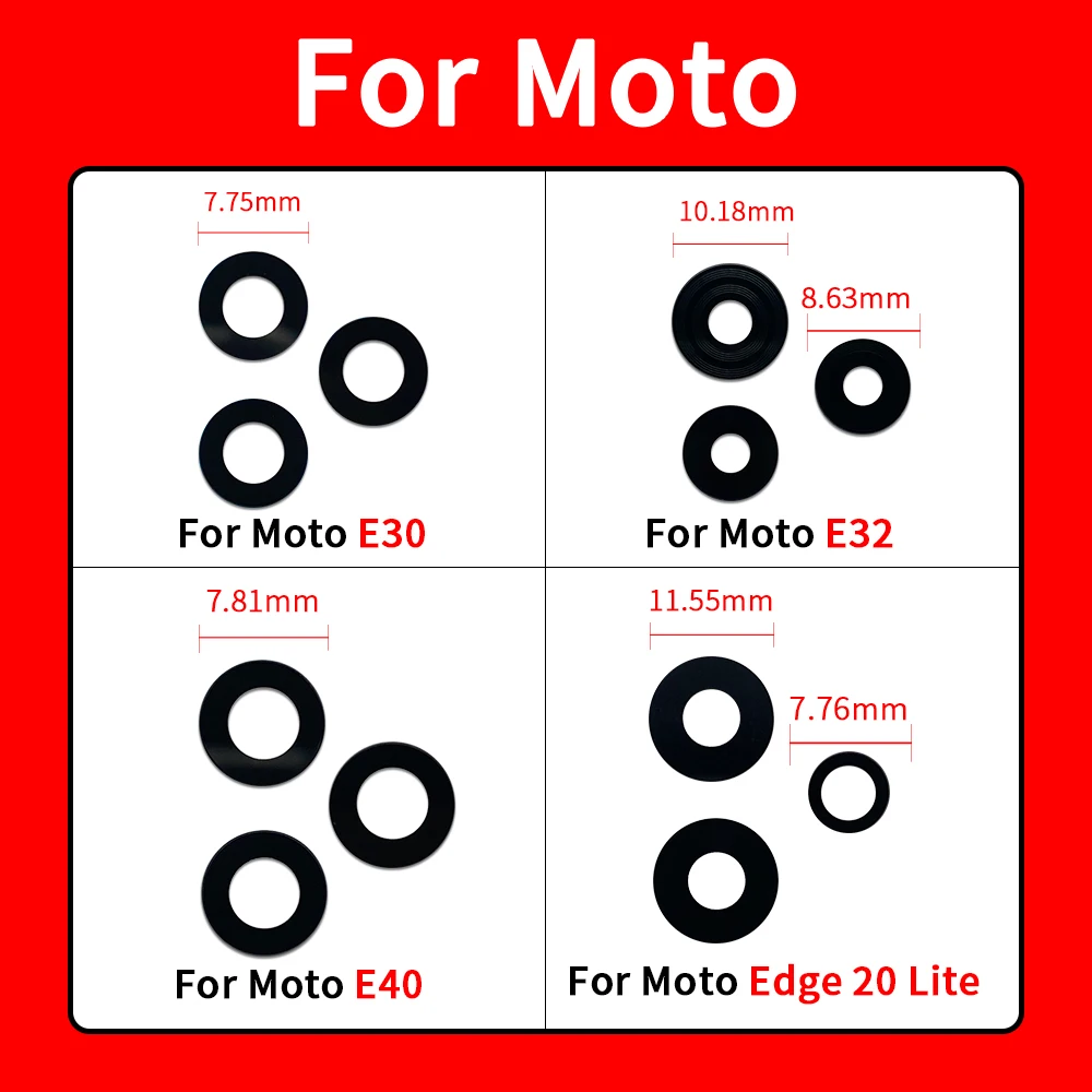 Good Rear Camera Glass Lens For Moto E30 E40 E32 E22 Edge 30 E7 E7i Power Edge 20 Lite With Repair Tools Replacement Parts
