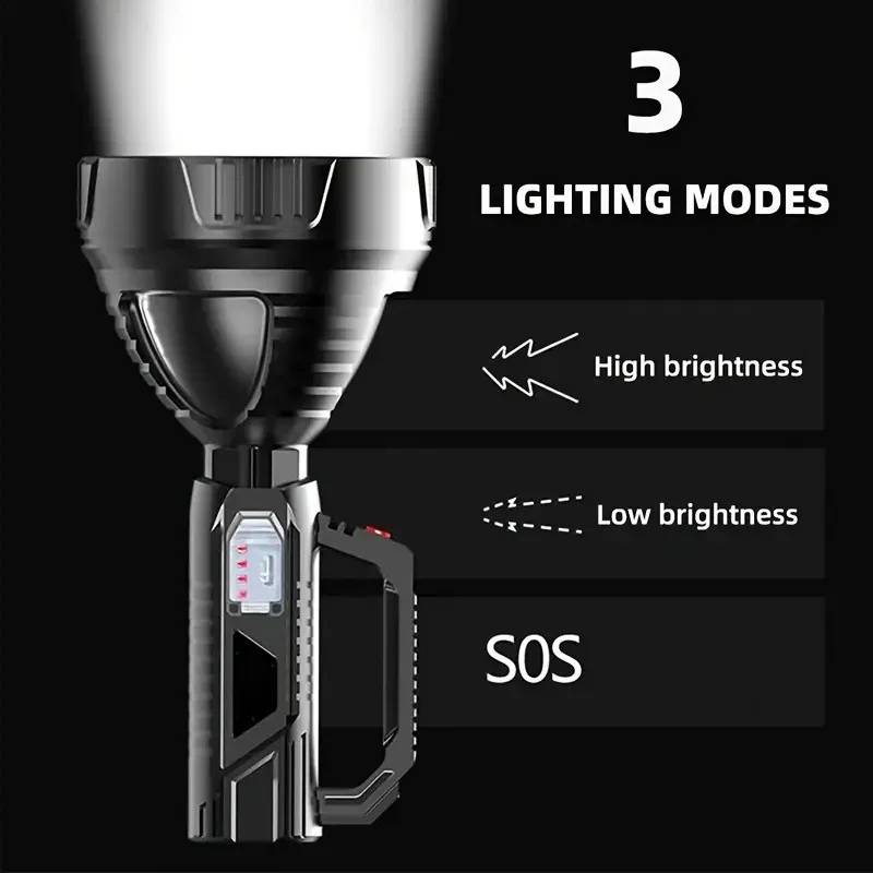 Powerful XHP100 LED Flashlight Portable Searchlight Camping Flashlights Rechargeable Spotlight Strong Light Handheld Torch Light