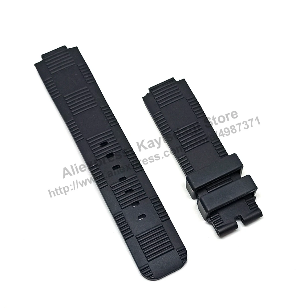 12mmx21mm Black HQ Rubber Watch Band Strap Compatible For LV Tambour Series