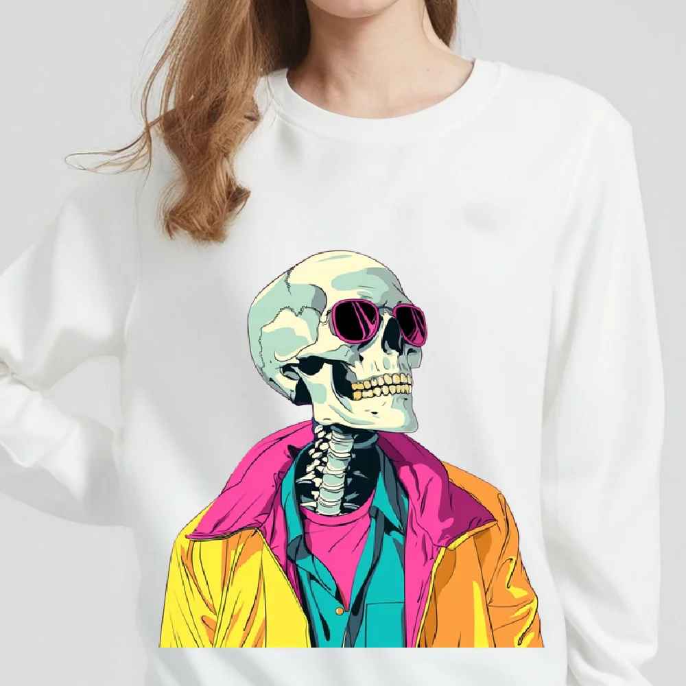 Sweatshirts Mode Stijlvol Schedel Grafisch Unisex Hoodies Oversized Street Fashion Trui Casual Los Y2K Jaren 2000 Amerikaans Kleden