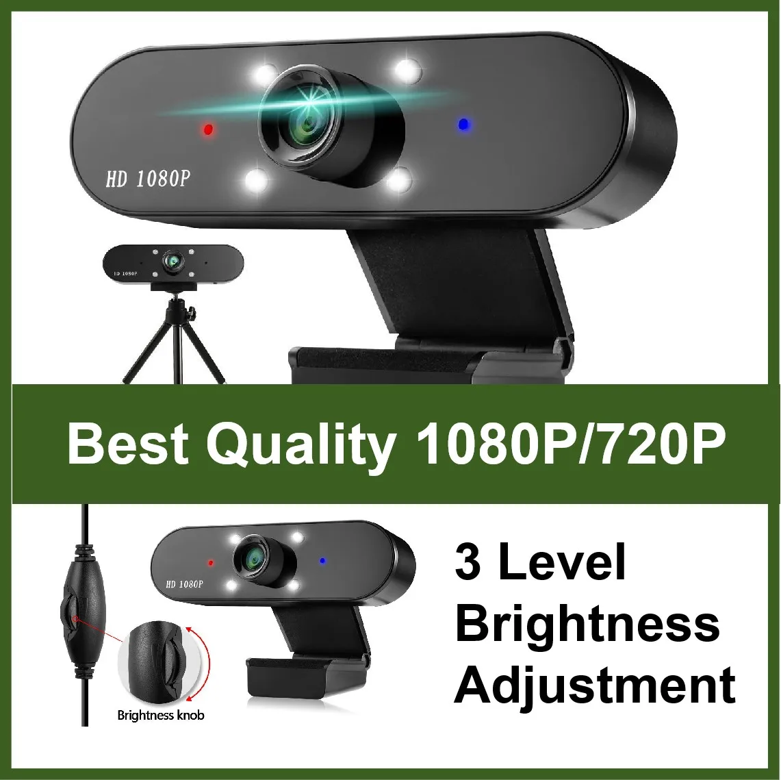 XJ Webcam PC Streaming Web Camera 1080P Autofocus USB Webcams Computer Mini Camera with Microphone for Living Video Call