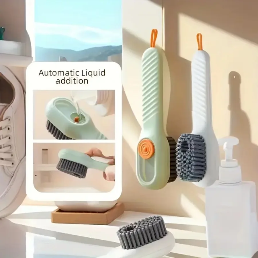 Soft Bristled Shoe Brush with Built-in Soap Dispenser