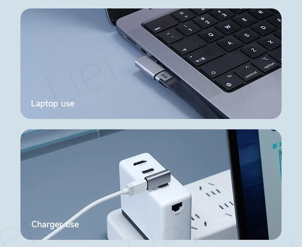 USB-C zu C Adapter 40Gbps 8K 60Hz USB-C Stecker auf Buchse 90-Grad-Winkelkonverter USB4 Adapter für Thunderbolt 4/3 MacBook Handy Tablet – Detail 13