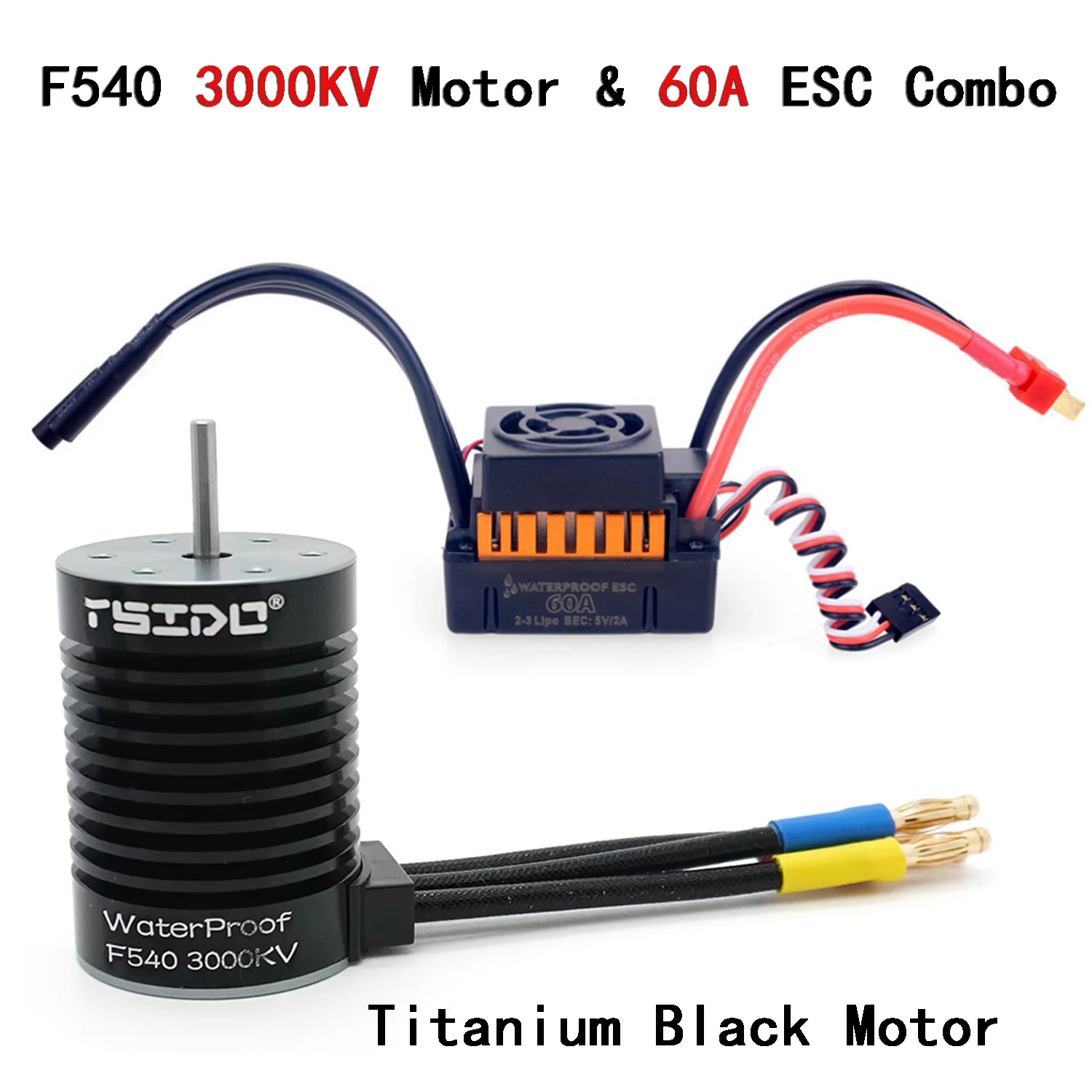 1:10 1:12 1:14 RC Deel Waterdicht F540 3300KV 4370KV Borstelloze Motor W/60A ESC voor Wltoys 144001 124019   RC 124018   Vrachtwagenbuggy