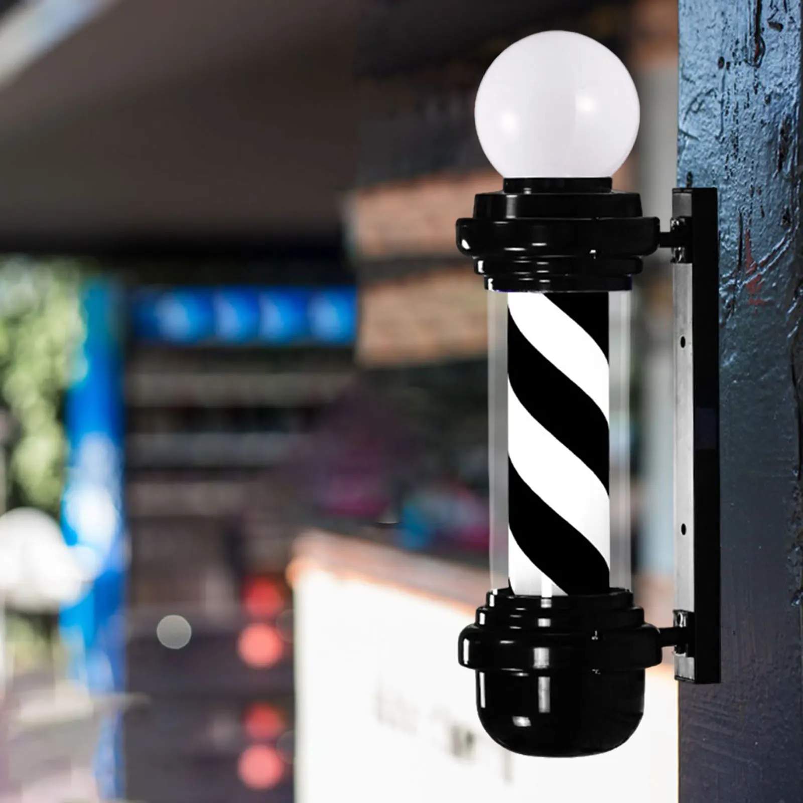 Barber Rotating Rod Light Classic Signs Stripes Pole Light Hairdressing Sign Light for Salon Outside Indoor Barbershop 23.6 inch