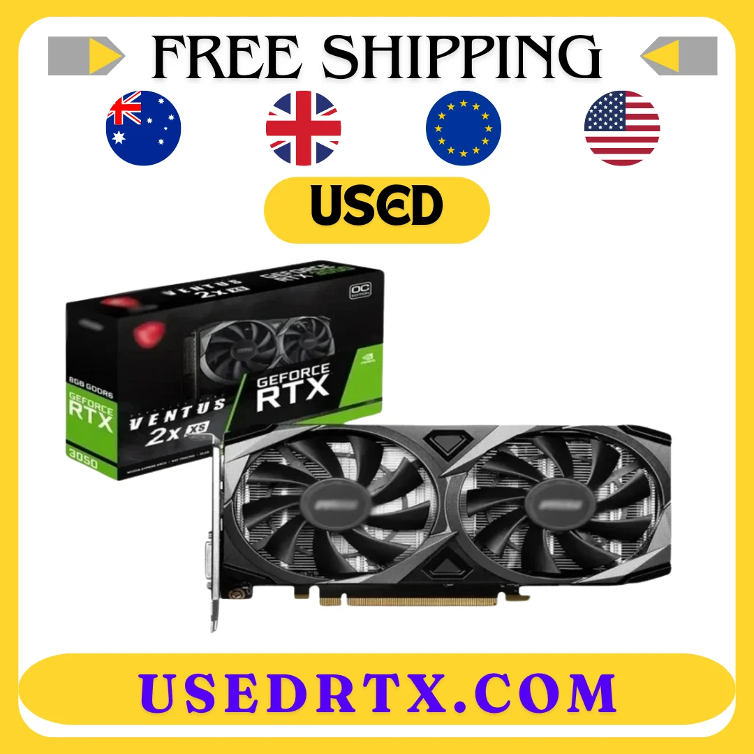 2024 USED GeForce RTX 3050 VENTUS 2X XS 8G OC Gaming Graphics Card 8GB GDDR6 128-bit HDMI DP PCI-E 4.0x8 6Pin Desktop