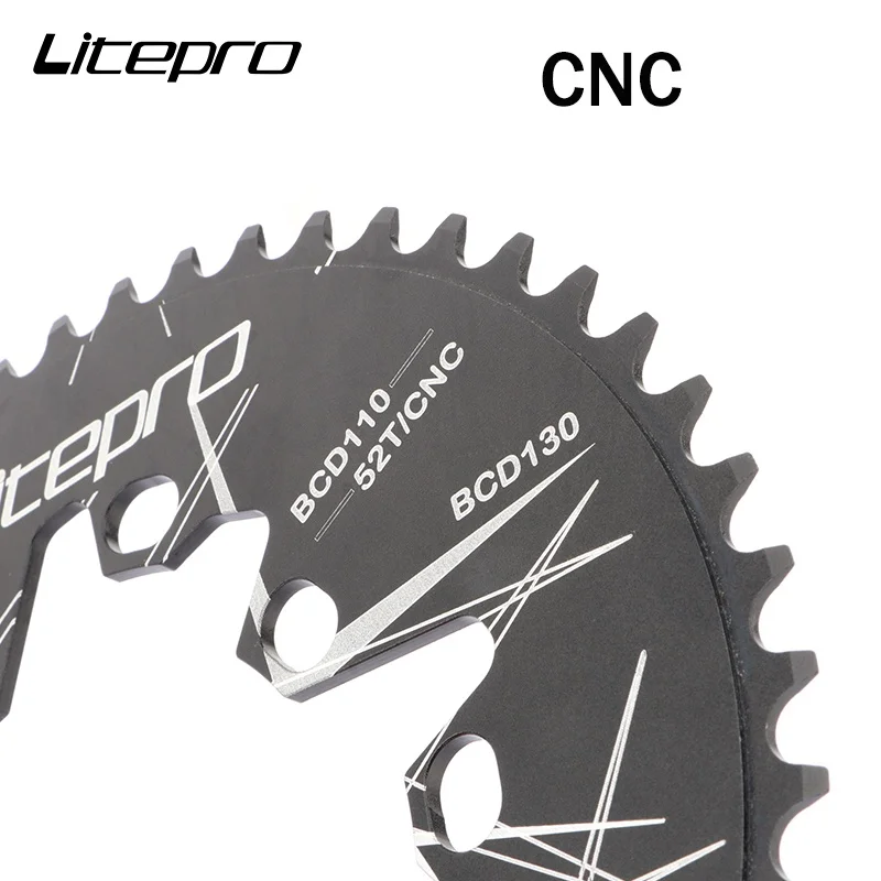 Litepro Folding Bike Road Bike Oval Chainring 110 130 Bcd 52T 54T 56T 58T 60T Bicycle Chainwheel Crankset Sprocket