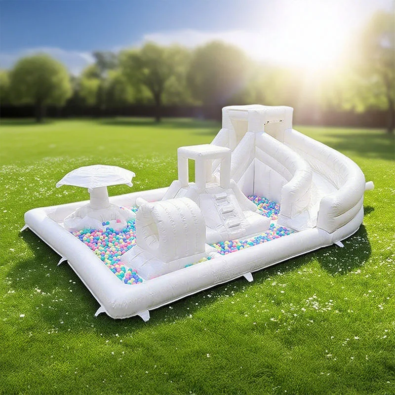 

Soft Play Fun Park Playground Pad Slide Ball Pit for Kids Party Event Obstacle Course Inflatable Bouncer With Water Slide