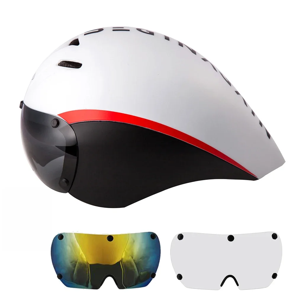 AliExpress WAGGON Aero Goggles Bicycle Helmet  TT Triathlon Road Bike Helmets Timetrial Racing Riding Helmet With Lens