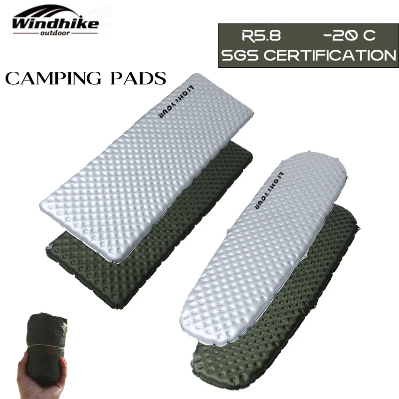 

Windhike Camping Inflatable Cushion Portable Outdoor Tent Sleeping Mat Moisture-proof Pad Thermal Air Cushion R5.8 Ultralight