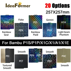For Bambu Lab A1 Upgrate PET Carbon Build Plate PEO PEY H1H PEI Sheet 257x257mm Spring Steel Sheet For bambu lab X1 X1C P1P P1S.