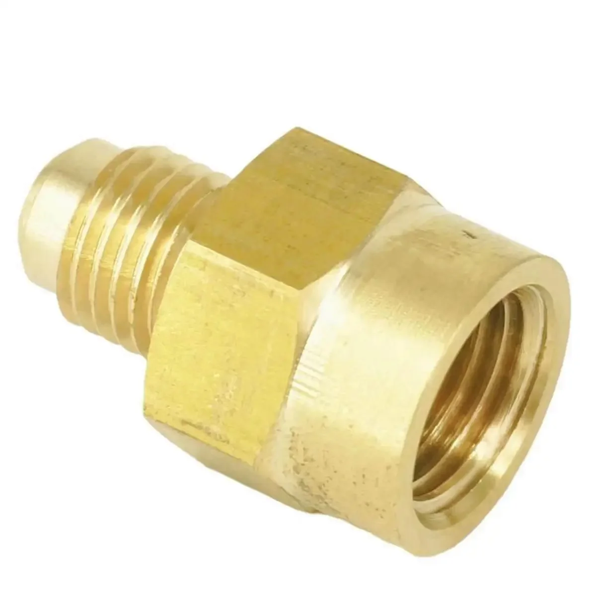 Rurka połączeniowa OD 1/4 " - 1/4" NPT kobieta mosiądz SAE 45 stopni łącznik rurowy adaptery złącza 1000 PSI — zdjęcie 2