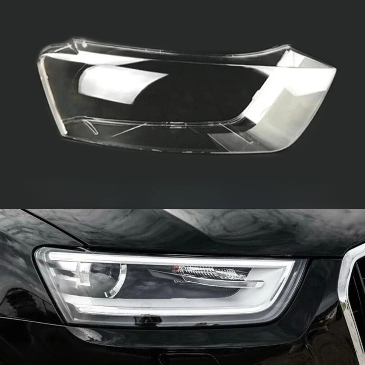 Couvercle de lentille de phare avant, abat-jour Transparent, coque de lampe de voiture, pour Audi Q3 2010 2011 2012 2013 2014 2015