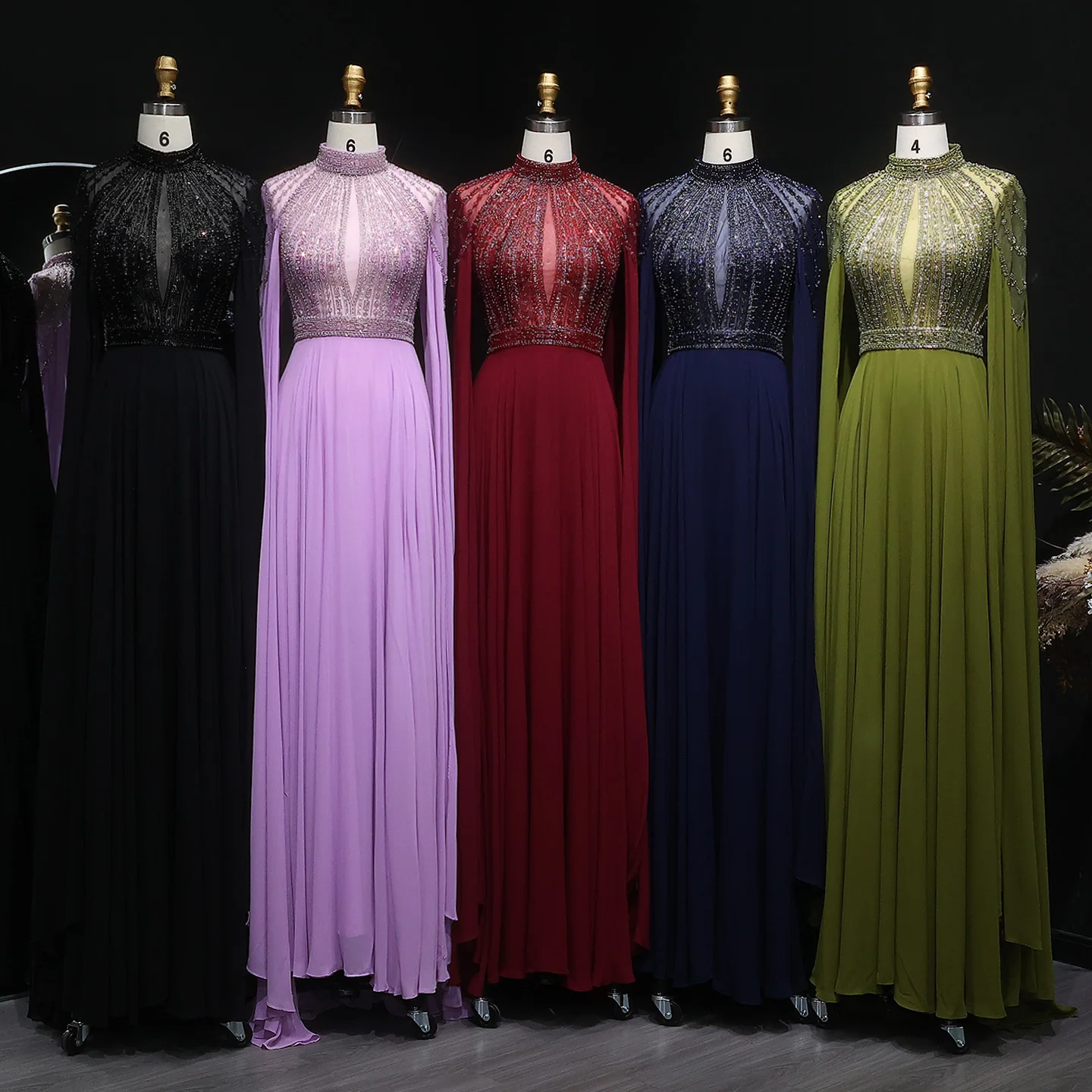 Sharon disse dubai lilás vestido de noite com mangas capa verde oliva borgonha para festa de casamento feminino vestido de baile sf338 personalizado