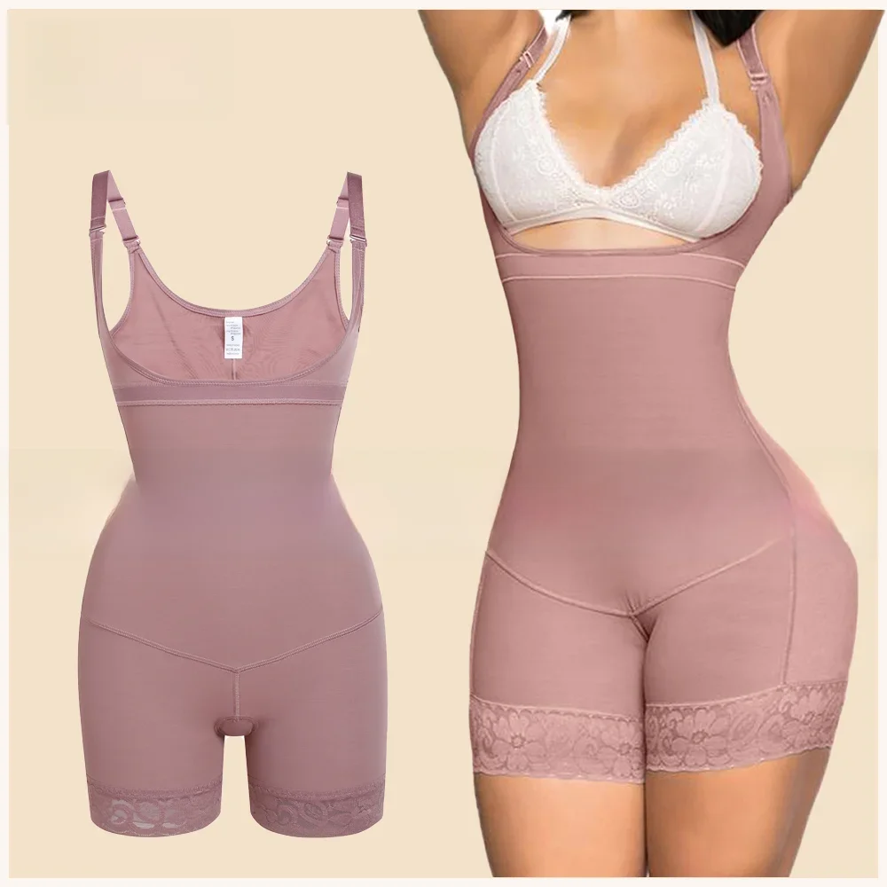 Fajas Colombianas jednolite ciało modelujący regulowany pasek na ramię modelujący Body z odkrytym biustem gorset Waist Trainer do liposukcji — zdjęcie 2