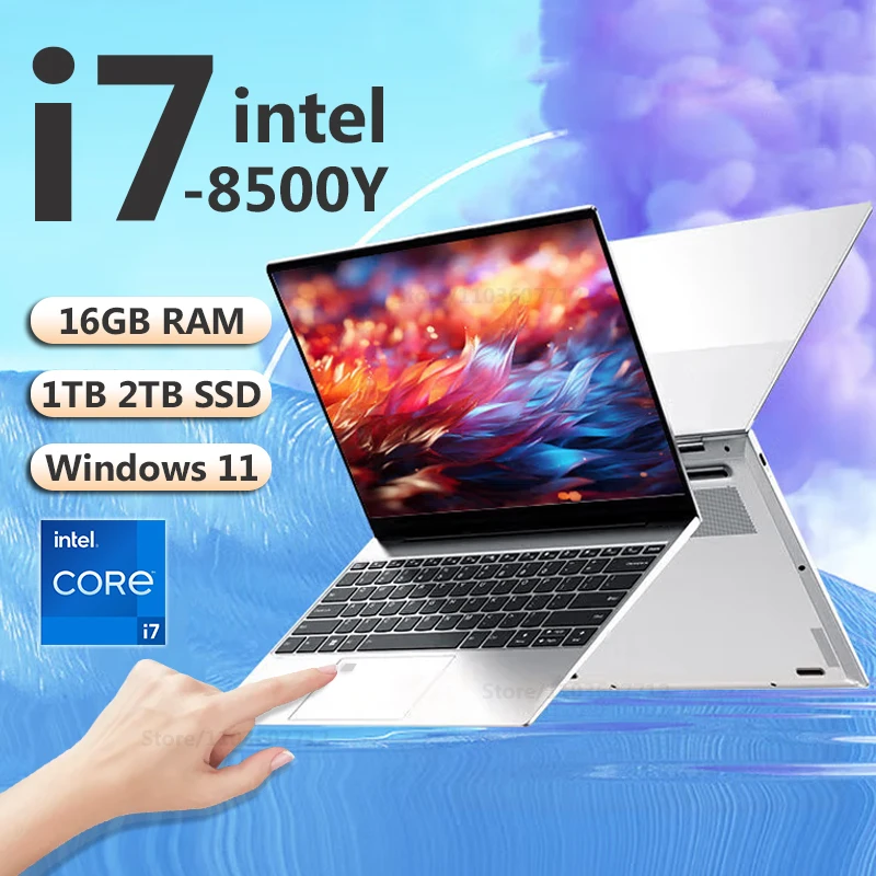 15.6 "Intel Core I7 8500y Laptop Computer Pc 16Gb Ddr4 1Tb Ssd I7 Laptops Windows 11 Pro Office Vingerafdruk Ontgrendeling Notebook Pc
