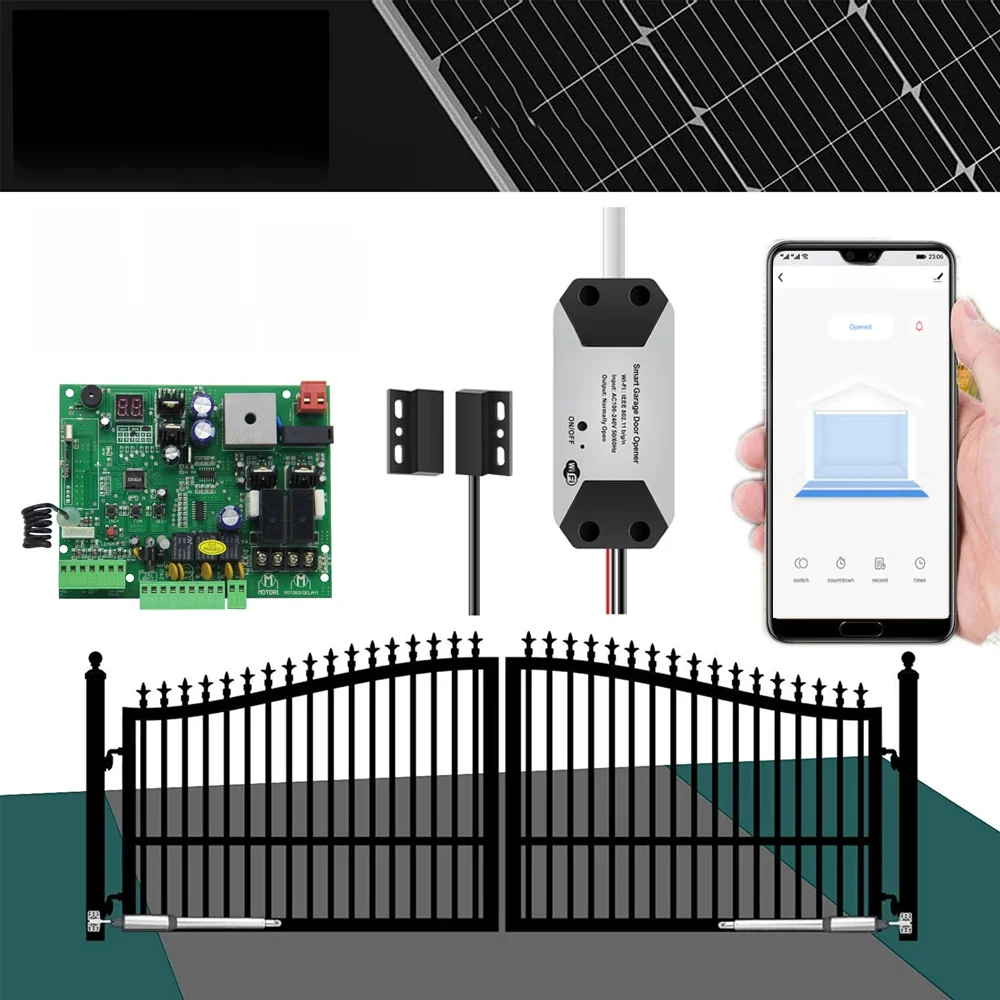 Ouvre-porte automatique Tuya avec actionneur linéaire C01, ouvre-porte pour maison, ferme, villa, portail pivotant, 16 'de long, 600LB