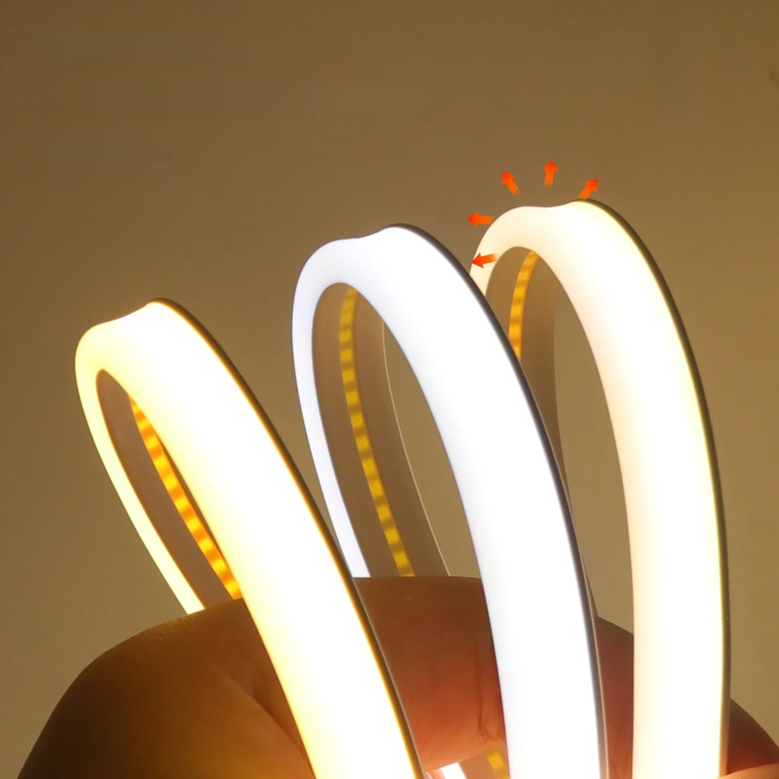 Bande lumineuse LED COB Double face, 12V 24V, étanche, Flexible, néon, 320LED, éclairage linéaire haute densité, 0.5-20M