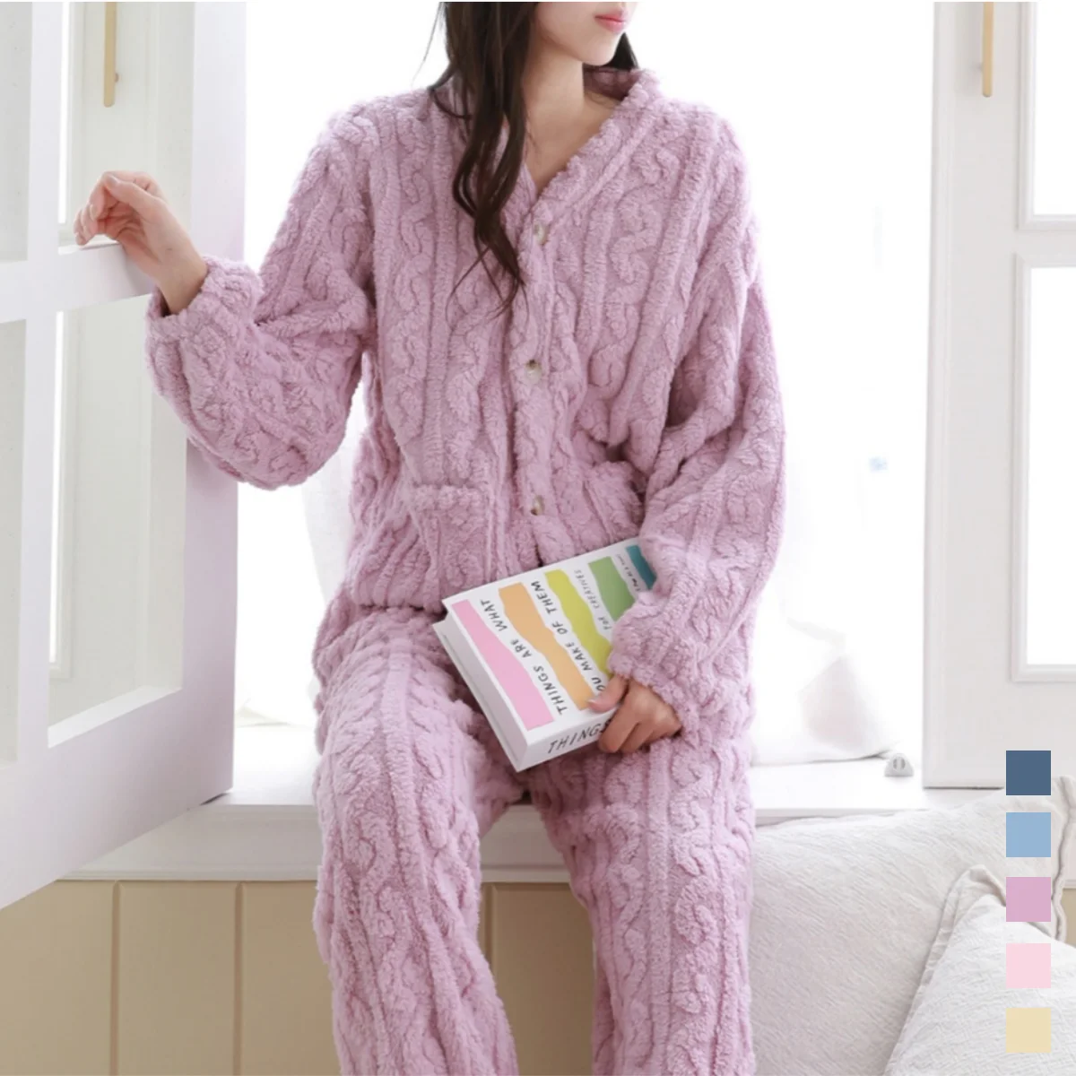 (Same day release) women winter pocket microfib set big size 5color