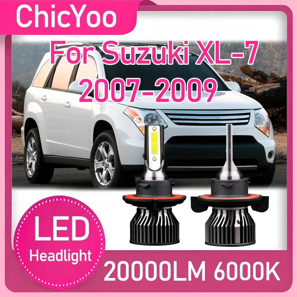 

2PCS H13 20000LM LED Headlight Bulbs 120W Turbo Auto Lamps 6000K White Car Lights Plug and Play For Suzuki XL-7 2007 2008 2009