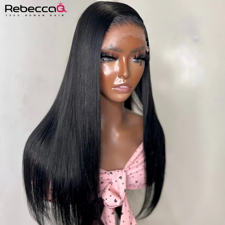 13x4 Chocolate Brown Straight Lace Front Wig 180% Hd Transparent Lace Frontal Wig Pre Plucked Colored Human Hair Wigs For Women