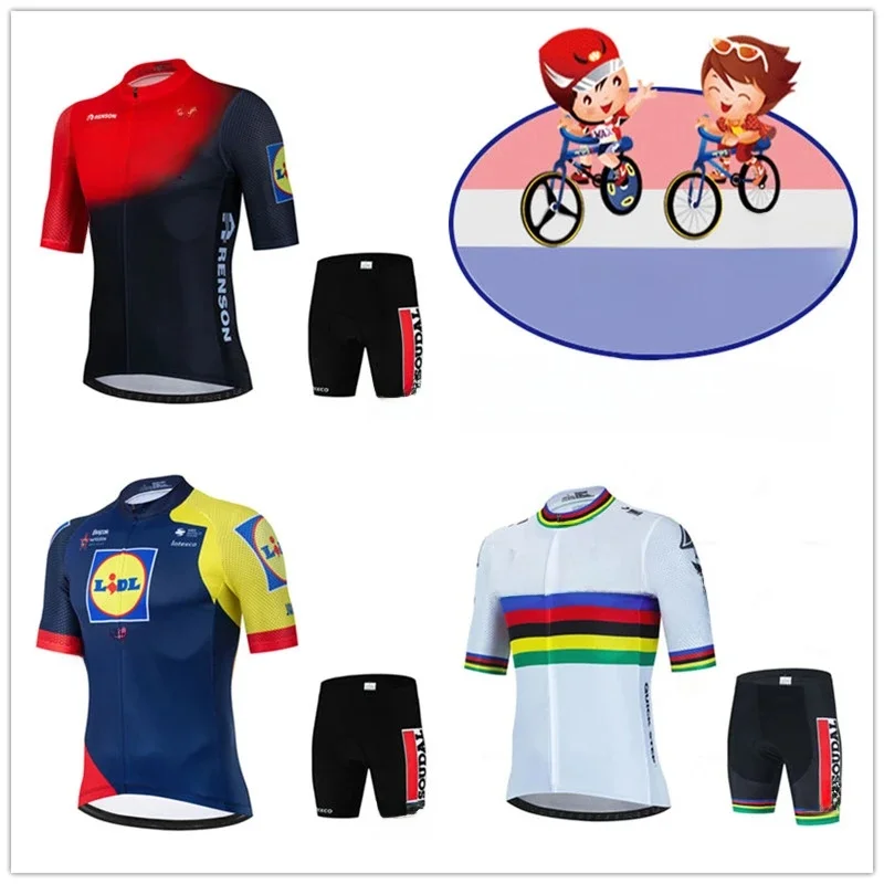AliExpress MTB LEATT RACING Soudal Quick Step Kids Cycling Jersey Set High Quality Breathable Quick Dry Summer Children Bike Clothing Outdoor Sportswear